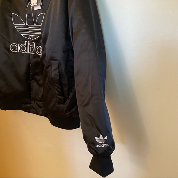 NWT Adidas Originals Men's Adicolor Trefoil Satin H09165 Bomber Jacket - Picture 6 of 14